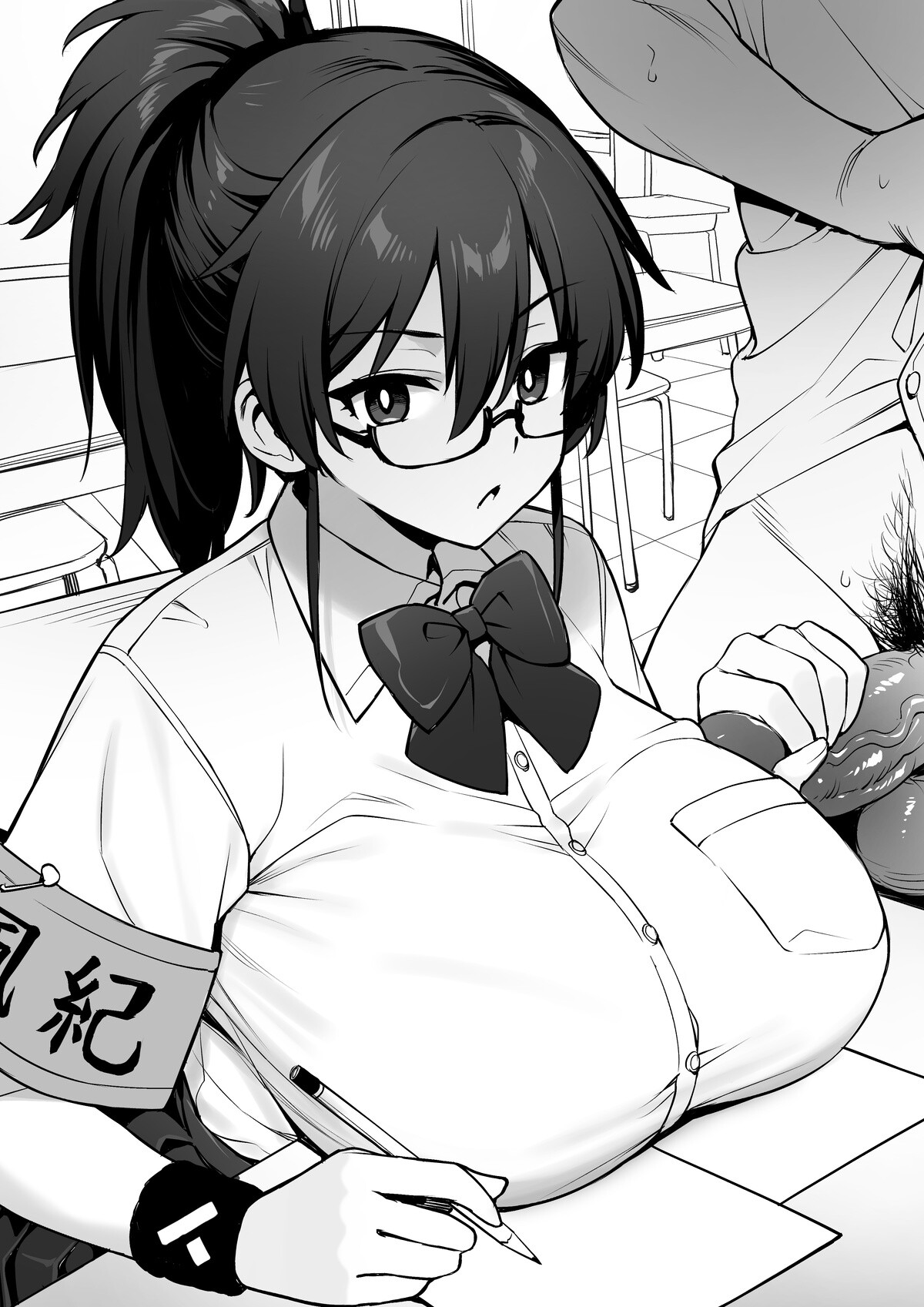 Hentai Manga Comic-Rumor Has It That The New Chairman of Disciplinary Committee Has Huge Breasts.-Read-26